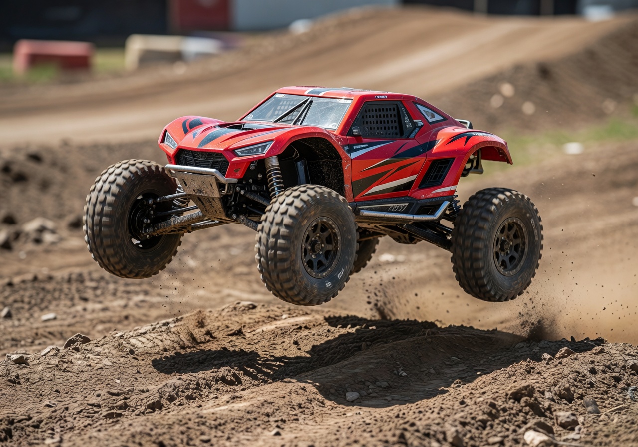 Arcadehorizn Thunder Rally off-road RC buggy in red and black livery
